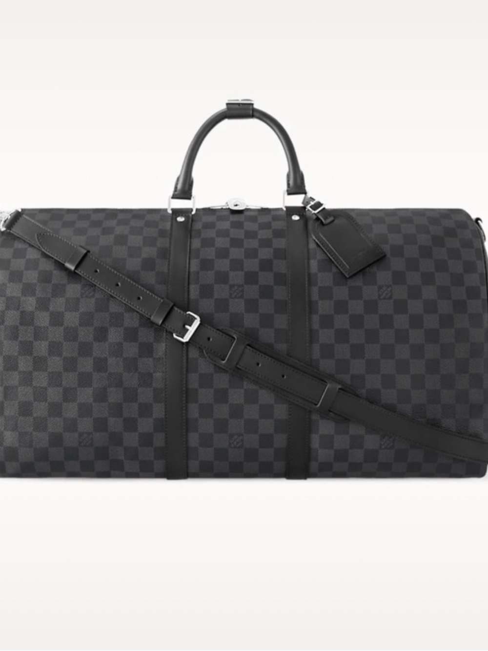Louis Vuitton Keepall Bandoulière 55 Black & Gray Damier Graphite Canvas Duffel🖤